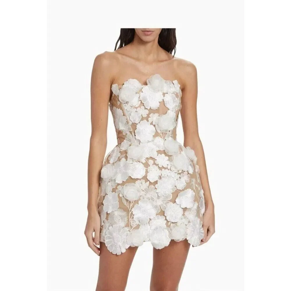 NWOT Bronx and Banco JASMINE MARAYA WHITE MINI DRESS - Picture 7 of 13
